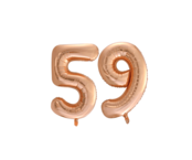 Folieballon 59 jaar Rosé Goud 86cm Folieballon 59 jaar Rosé Goud 86cm