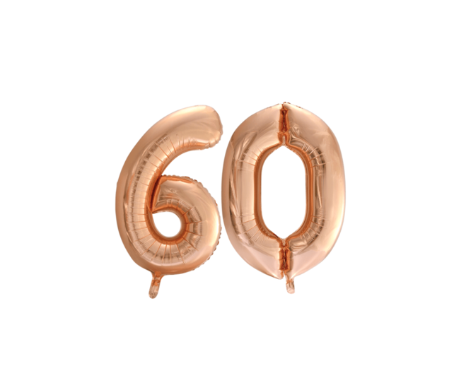 Folieballon 60 jaar Rosé Goud 86cm