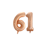 Folieballon 61 jaar Rosé Goud 86cm