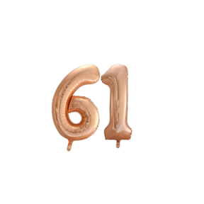 Folieballon 61 jaar Rosé Goud 86cm