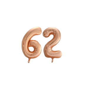Folieballon 62 jaar Rosé Goud 86cm