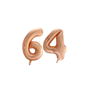Folieballon 64 jaar Rosé Goud 86cm