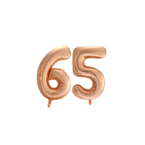Folieballon 65 jaar Rosé Goud 86cm