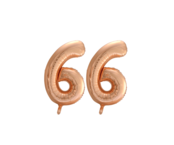 Folieballon 66 jaar Rosé Goud 86cm