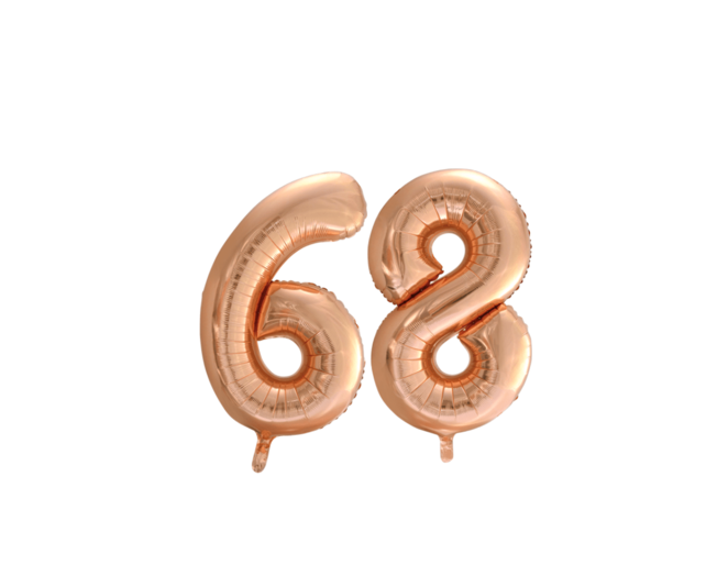 Folieballon 68 jaar Rosé Goud 86cm