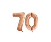 Folieballon 70 jaar Rosé Goud 86cm