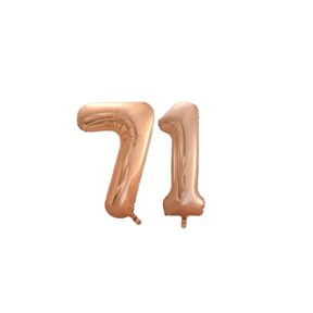 Folieballon 71 jaar Rosé Goud 86cm