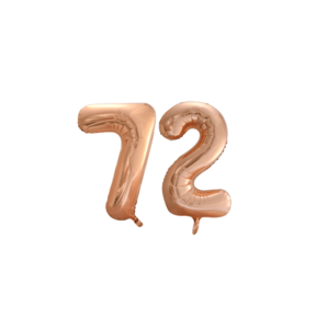 Folieballon 72 jaar Rosé Goud 86cm