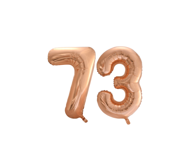 Folieballon 73 jaar Rosé Goud 86cm Folieballon 73 jaar Rosé Goud 86cm