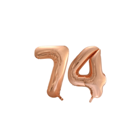 Folieballon 74 jaar Rosé Goud 86cm