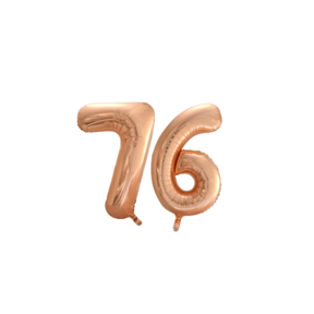 Folieballon 76 jaar Rosé Goud 86cm