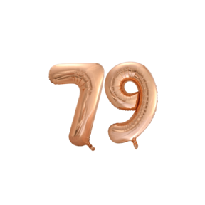 Folieballon 79 jaar Rosé Goud 86cm