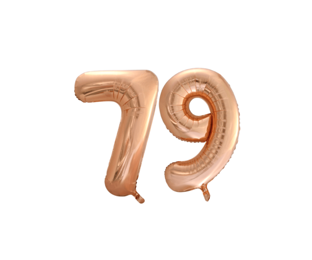 Folieballon 79 jaar Rosé Goud 86cm