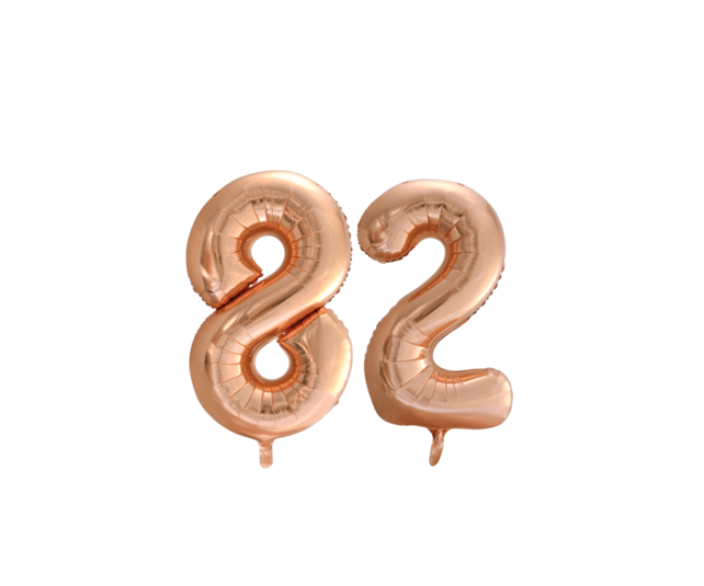 Folieballon 82 jaar Rosé Goud 86cm
