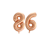 Folieballon 86 jaar Rosé Goud 86cm