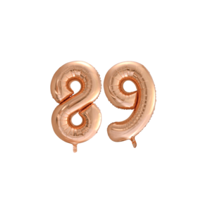 Folieballon 89 jaar Rosé Goud 86cm