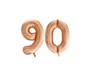 Folieballon 90 jaar Rosé Goud 86cm
