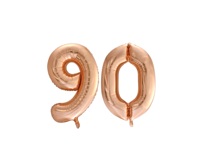 Folieballon 90 jaar Rosé Goud 86cm