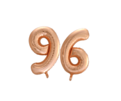 Folieballon 96 jaar Rosé Goud 86cm