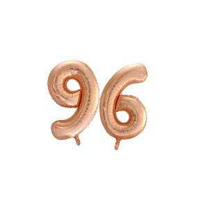 Folieballon 96 jaar Rosé Goud 86cm