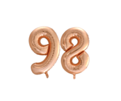 Folieballon 98 jaar Rosé Goud 86cm