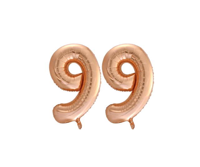 Folieballon 99 jaar Rosé Goud 86cm
