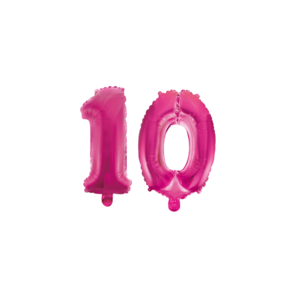 Folieballon 10 jaar roze 86cm