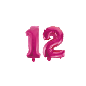 Folieballon 12 jaar roze 86cm