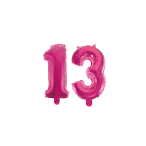 Folieballon 13 jaar roze 86cm