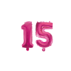 Folieballon 15 jaar roze 86cm