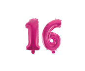 Folieballon 16 jaar roze 86cm