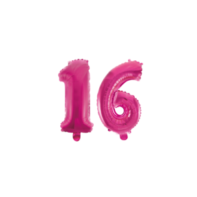 Folieballon 16 jaar roze 86cm