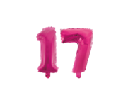 Folieballon 17 jaar roze 86cm