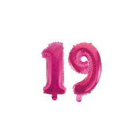 Folieballon 19 jaar roze 86cm