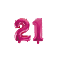 Folieballon 21 jaar roze 86cm