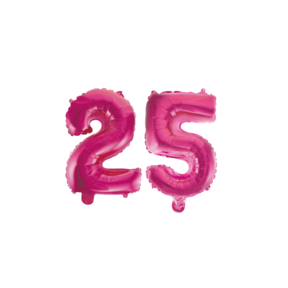 Folieballon 25 jaar roze 86cm