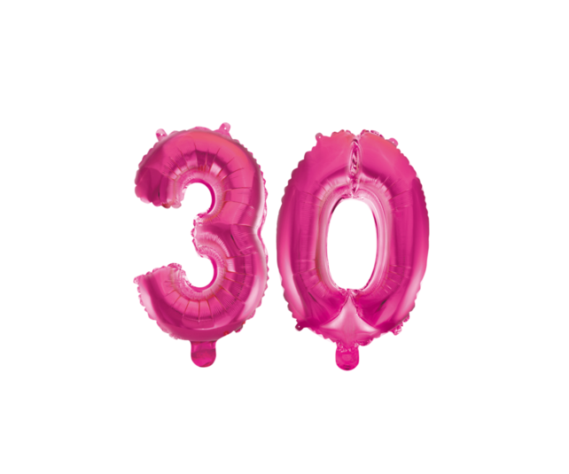 Folieballon 30 jaar roze 86cm