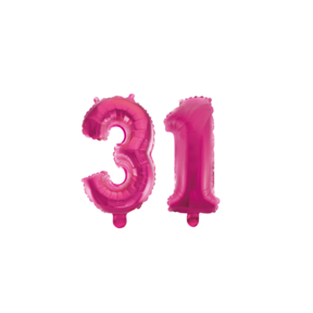 Folieballon 31 jaar roze 86cm
