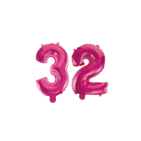 Folieballon 32 jaar roze 86cm