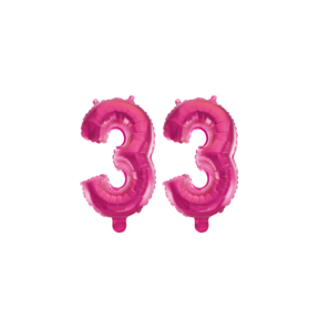 Folieballon 33 jaar roze 86cm