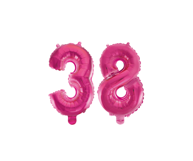 Folieballon 38 jaar roze 86cm