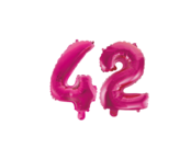 Folieballon 42 jaar roze 86cm