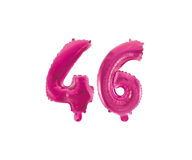 Folieballon 46 jaar roze 86cm