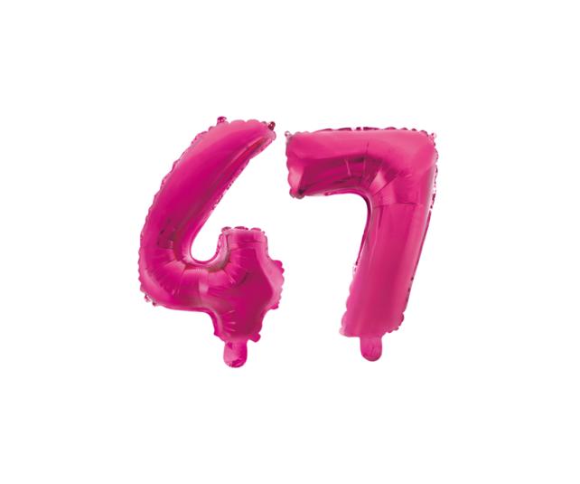 Folieballon 47 jaar roze 86cm