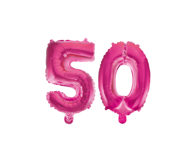 Folieballon 50 jaar roze 86cm