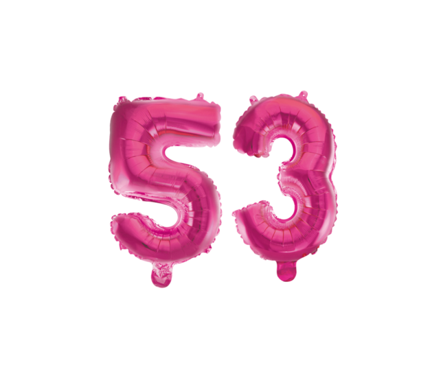 Folieballon 53 jaar roze 86cm