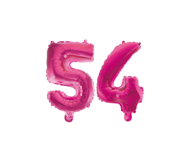 Folieballon 54 jaar roze 86cm
