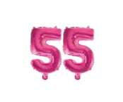 Folieballon 55 jaar roze 86cm