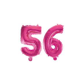Folieballon 56 jaar roze 86cm
