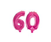 Folieballon 60 jaar roze 86cm